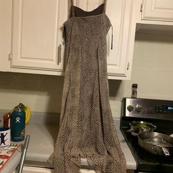 Chiffon Lined Leopard Dress evening cocktail party dress womens - Picture 12 of 12